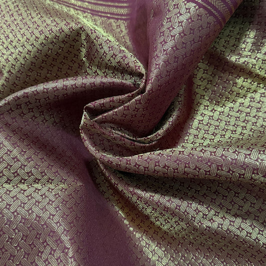 Gaja Gopuram Korvai Kanchipuram Silk Saree I Pure Silk I Ethereal Weaves UAE