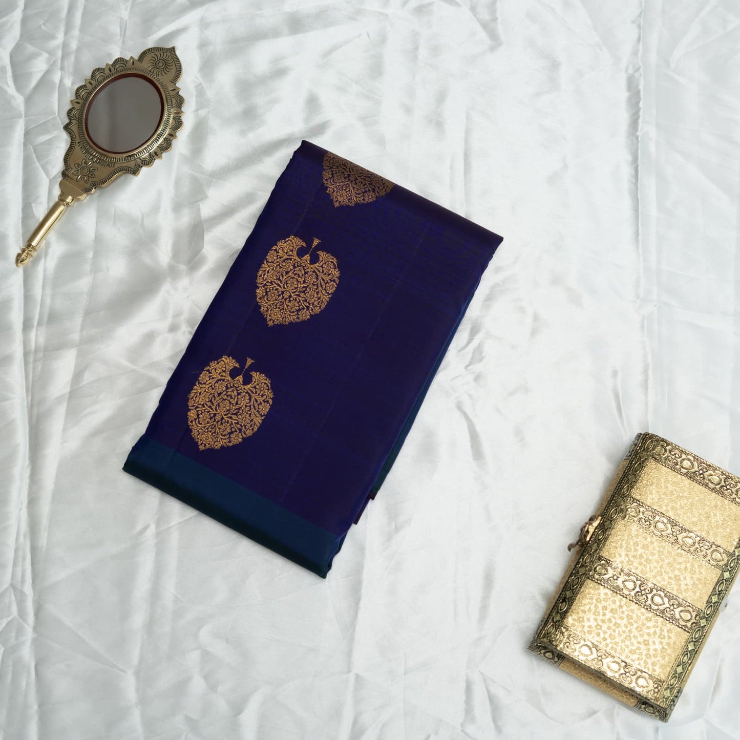 Kalpavriksha Neelam Kanchivaram Silk Saree I Pure Silk I Ethereal Weaves UAE