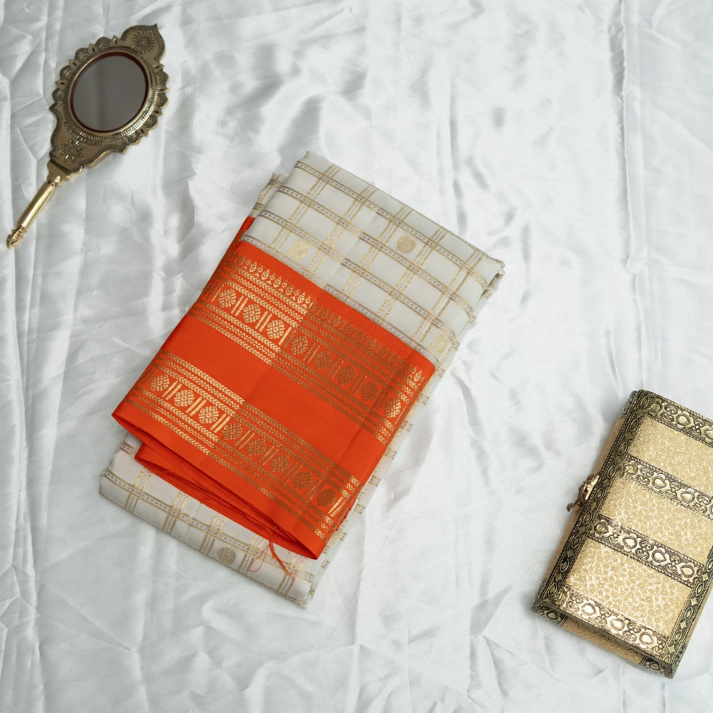 Shweta Kumkum Korvai Kanchivaram Silk Saree I Pure Silk I Ethereal Weaves UAE