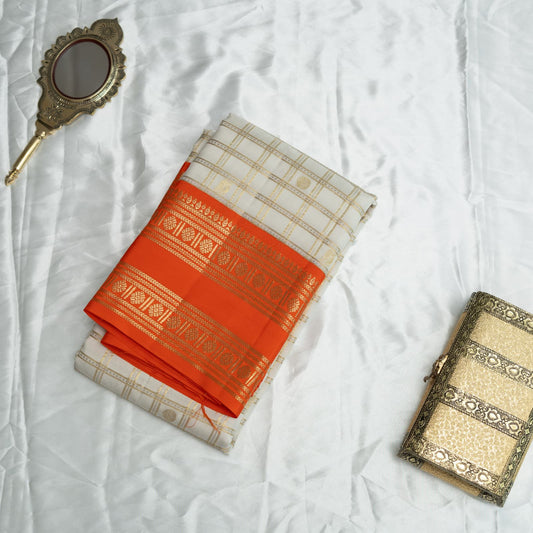 Shweta Kumkum Korvai Kanchivaram Silk Saree I Pure Silk I Ethereal Weaves UAE