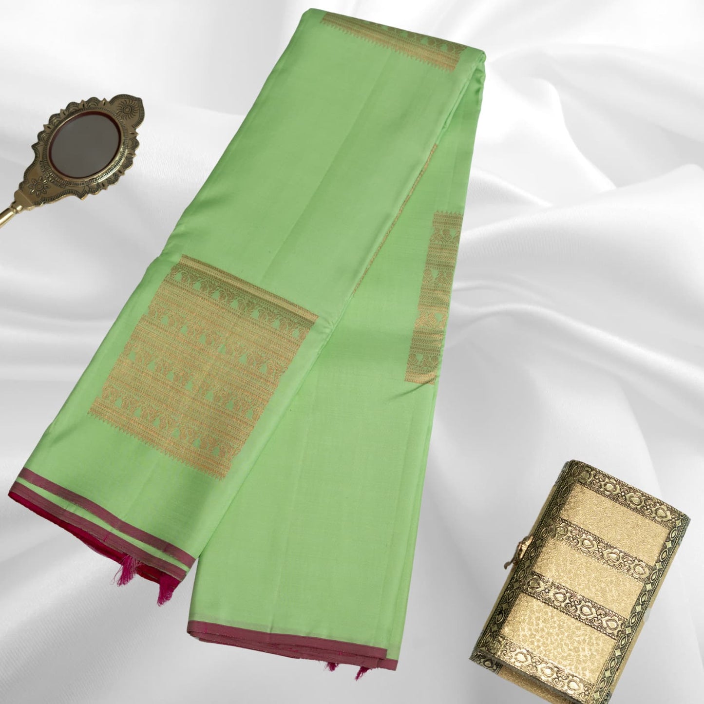 Mint Heritage Kanchivaram Silk Saree I Pure Silk I Ethereal Weaves UAE