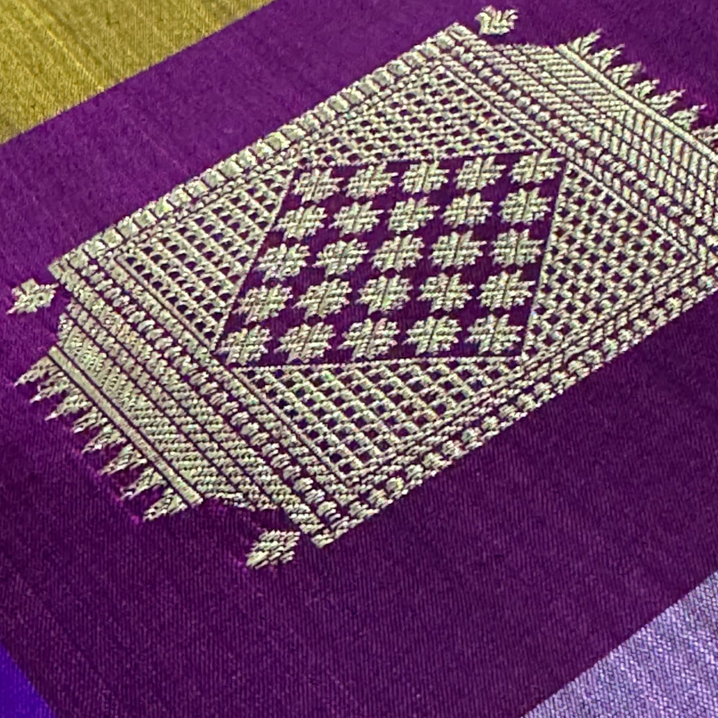 Lavanya Olive Korvai Kanchipuram Silk Saree I Pure Silk I Ethereal Weaves UAE
