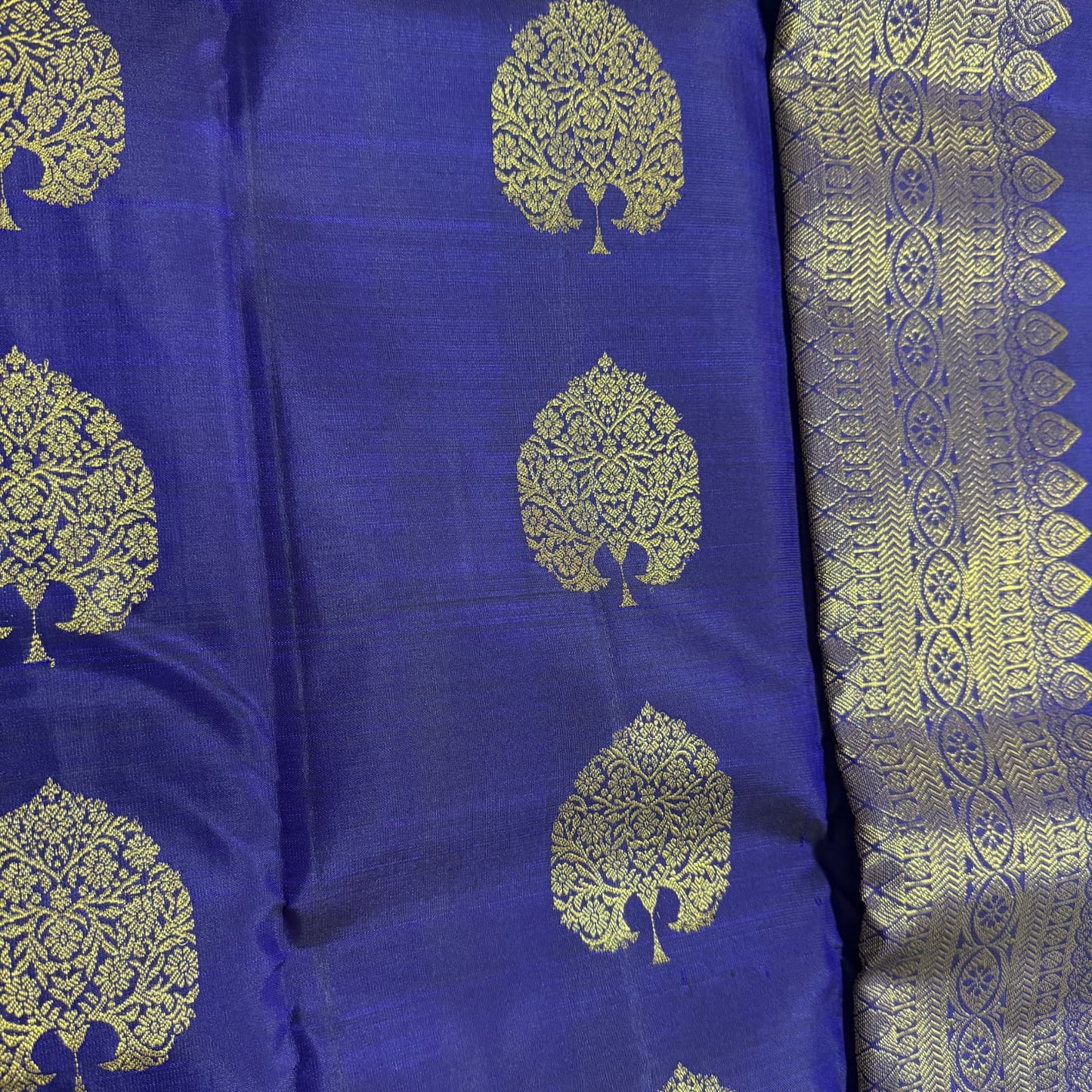 Kalpavriksha Neelam Kanchivaram Silk Saree I Pure Silk I Ethereal Weaves UAE