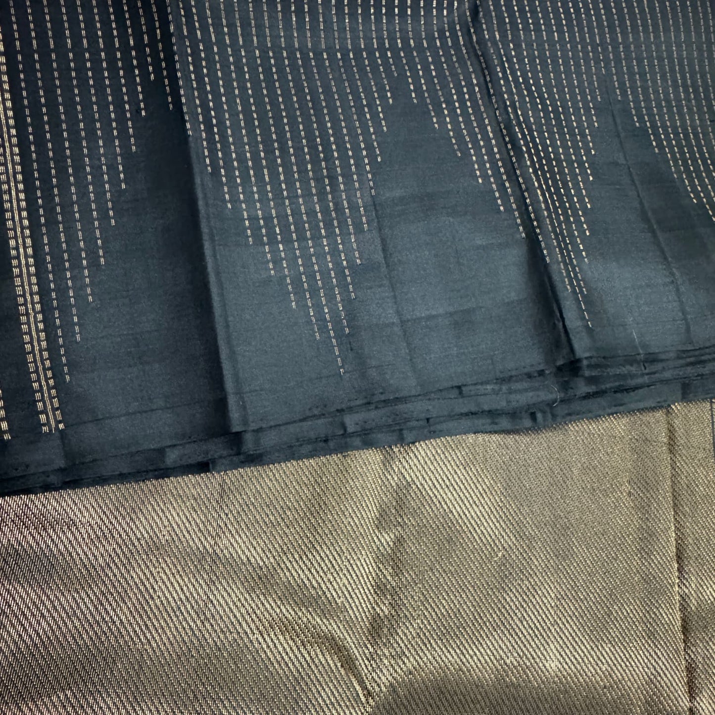 Noir Cascade Kanchipuram Silk Saree I Pure Silk I Ethereal Weaves UAE