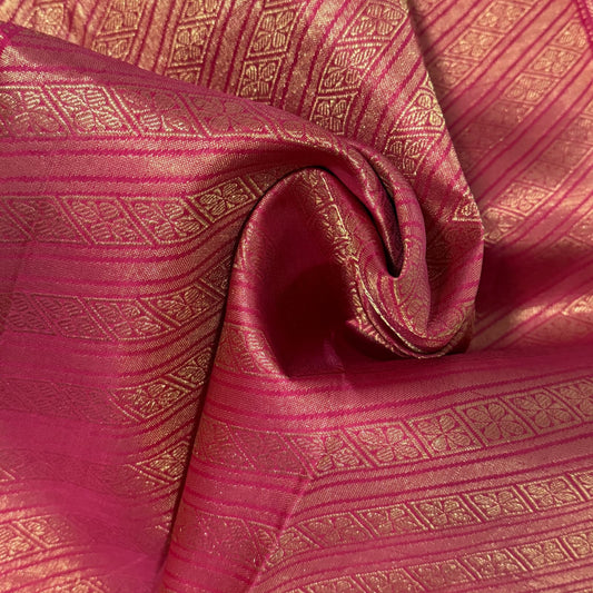 Regal Tartan Kanchivaram Silk Saree I Pure Silk I Ethereal Weaves UAE