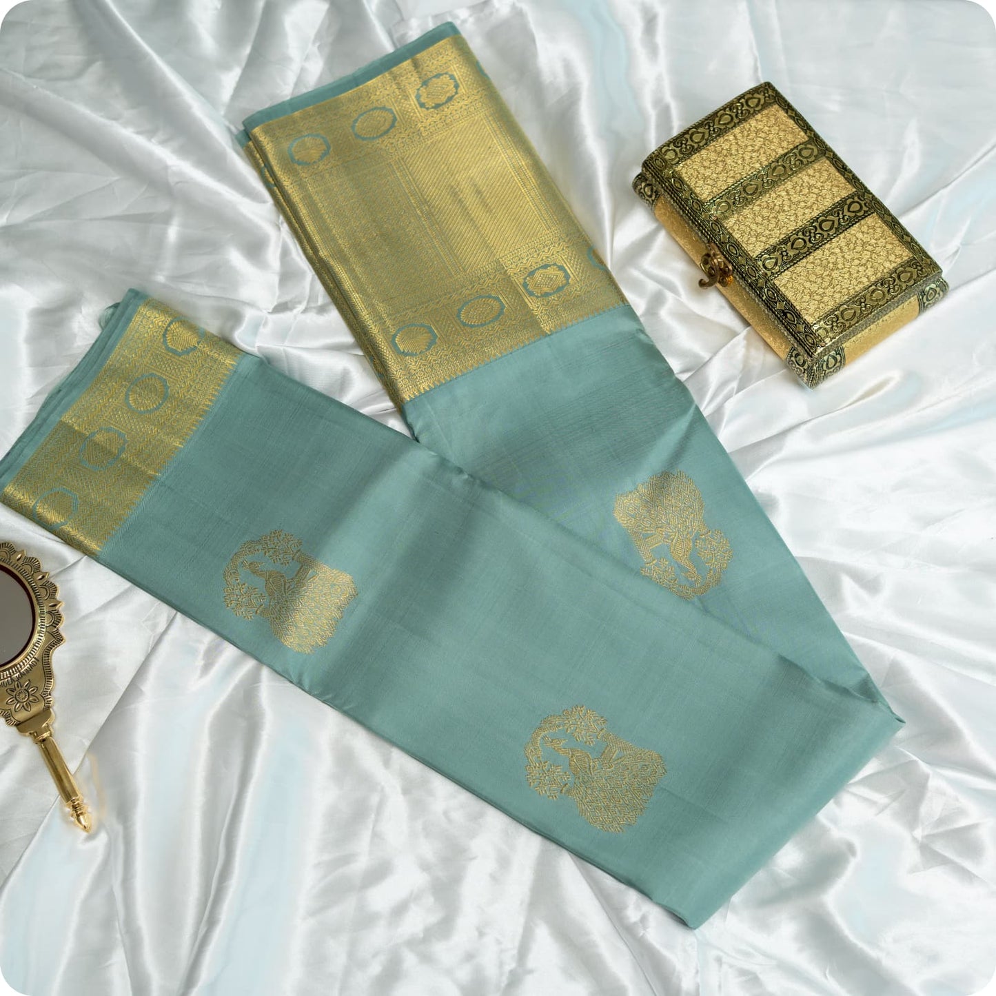 Aakasha Mayuri Kanchivaram Silk Saree I Pure Silk I Ethereal Weaves UAE