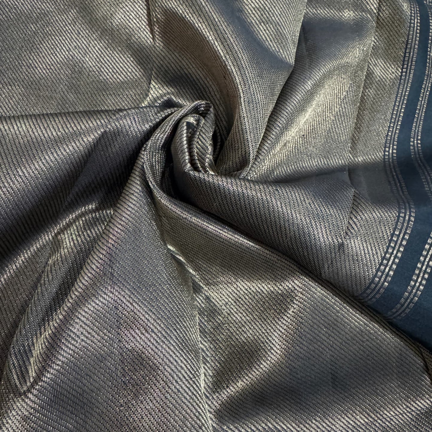 Noir Cascade Kanchipuram Silk Saree I Pure Silk I Ethereal Weaves UAE