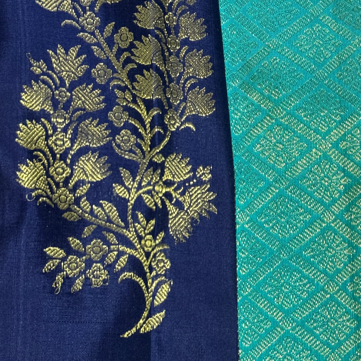 Neelvastra Royal Blue Kanchivaram Silk Saree | Gold Zari | Ethereal Weaves UAE
